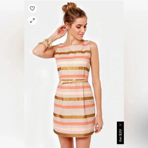 BB Dakota Beige Multicolor Sleeveless Striped Mini Dress Size 2